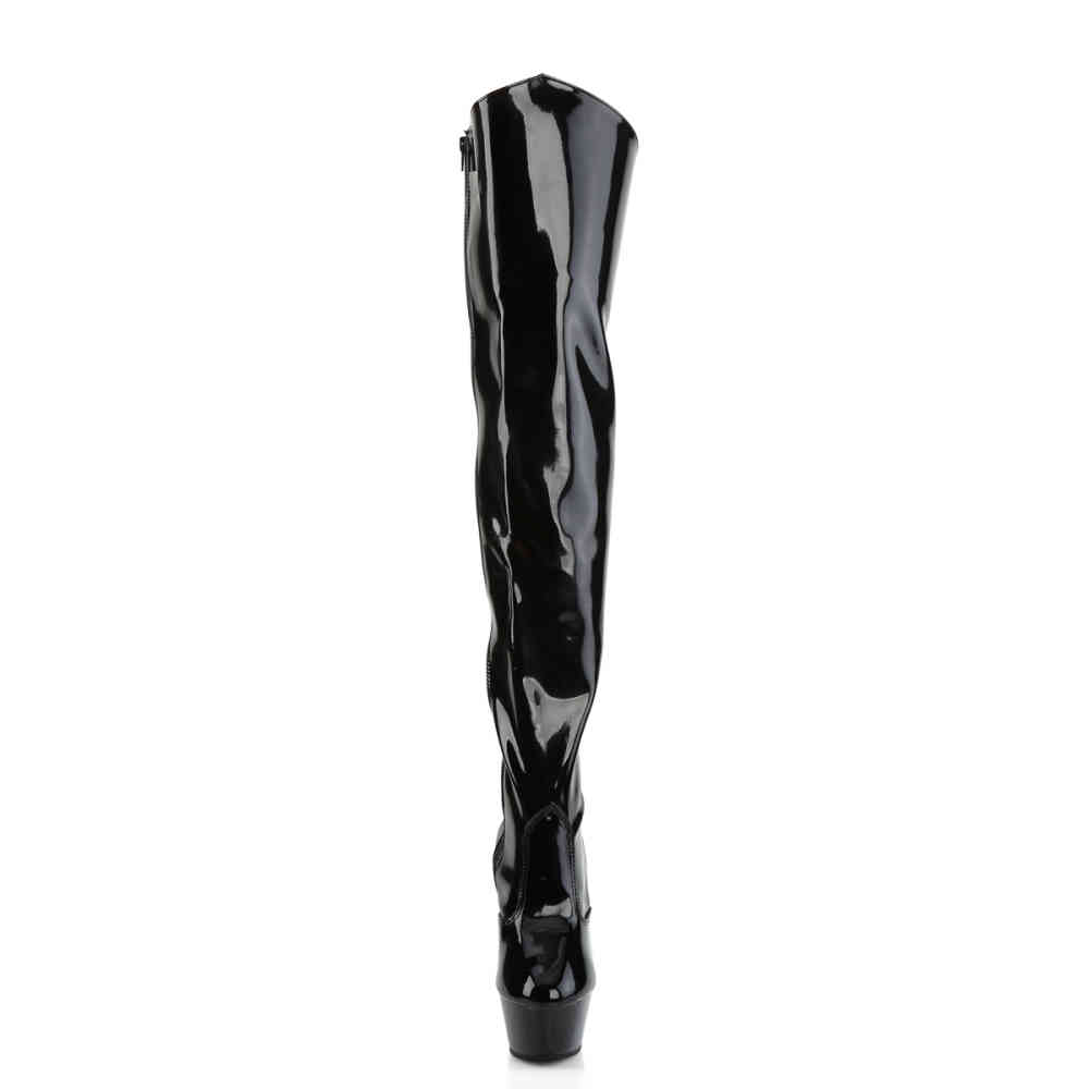 Pleaser - KISS-3010 Bottes cuissardes à plateforme - Noir